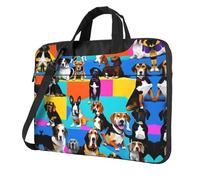 qahuopp Beagle Patterns - Borsa per computer con maniglia per il trasporto e protezione per computer portatili da 13", 14", 15,6", Nero , 14 inch