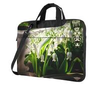 qahuopp Bell Orchidea Stampa Borsa per Computer Borsa per Computer Portatile Borsa per il Trasporto Custodia Protettiva Custodia Per 13 14 15.6 Pollici Laptop, Nero , 15.6 inch