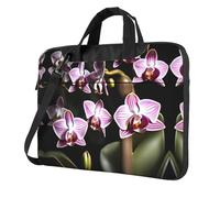 qahuopp Bell Orchidea Stampa Borsa per Computer Maniglia per il trasporto Borsa per Laptop Protect Case Pouch Adatto 13 14 15.6 Pollici Laptop, Nero , 15.6 inch