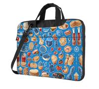 qahuopp Blue Food02 - Borsa per computer portatile con maniglia per il trasporto, adatta per computer portatili da 13", 14" e 15,6", colore: Blu, Nero , 13 inch