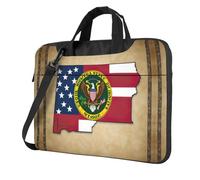 qahuopp Borsa per computer con stampa astratta del North Dakota State Flag Map02 Borsa per computer portatile con maniglia per il trasporto Custodia protettiva per computer portatili da 13 14 15,6