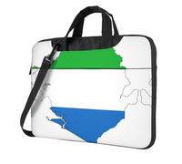 qahuopp Borsa per computer con stampa della mappa della Sierra Leone con maniglia per il trasporto Custodia protettiva per computer portatili da 13 14 15,6 pollici, Nero , 13 inch