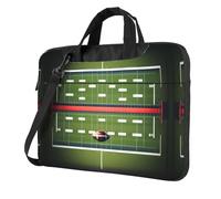 qahuopp Borsa per computer con stampa di campo da football americano e palla da calcio, con maniglia per il trasporto, custodia protettiva per computer portatili da 13", 14", 15,6", Nero , 13 inch