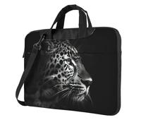 qahuopp Borsa per computer con stampa leopardata e maniglia per il trasporto, custodia protettiva per computer portatili da 13", 14", 15,6", Nero , 13 inch