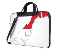 qahuopp Borsa per computer con stampa mappa della bandiera di Monaco con maniglia per il trasporto, custodia protettiva per computer portatili da 13 14 15,6 pollici, Nero , 14 inch