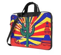 qahuopp Borsa per computer portatile con stampa bandiera dell'Arizona, custodia protettiva per computer portatili da 13", 14", 15,6", Nero , 15.6 inch