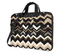 qahuopp Custodia protettiva per computer portatile con stampa a zigzag e maniglia per il trasporto, adatta per computer portatili da 13", 14", 15,6", colore: Nero/Bianco, Nero , 15.6 inch
