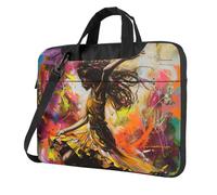 qahuopp Dance With Music Print Borsa per computer con maniglia per il trasporto Borsa per laptop Protect Case Pouch Adatto per computer portatili da 13 14 15,6 pollici, Nero , 14 inch