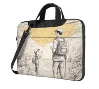 qahuopp Happy Fathers Day By Son Borsa per computer con maniglia per il trasporto Borsa per computer portatile Custodia protettiva per computer portatili da 13 14 15,6 pollici, Nero , 15.6 inch