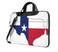 qahuopp Texas - Borsa per computer con stampa mappa della bandiera dello Stato del Texas, borsa per il trasporto per computer portatili da 13", 14", 15,6", Nero , 13 inch