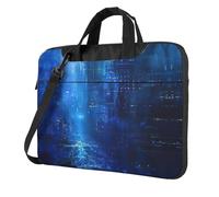 qahuopp The Blue Binary Print Borsa per computer con maniglia per il trasporto Borsa per laptop Protect Case Pouch Adatto per computer portatili da 13 14 15,6 pollici, Nero , 15.6 inch