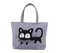 Qaixwuyi Borse in tela cotone per spesa 16,5 x 11,8 pollici borsa con tasca interna stampata sacchetto di stoffa con 2 manici borse di cotone grigio borsa a tracolla in tela grigio