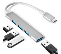 QAJOPFN Hub da USB C a USB, adattatore in alluminio da USB C a USB A 3.0, adattatore a 4 porte da tipo C a USB, prolunga USB Plug and Play per MacBook Pro/Air, laptop, tastiera e mouse