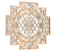 Qallicon 11.5'' Sri Yantra Wall Decor Mandala Sacred Geometry Wall Art, Crystal Grid Chakra Wooden Wall Art Yoga Wall Art Decor Meditation Altar Decor Zen Wall Decor Spiritual Gifts