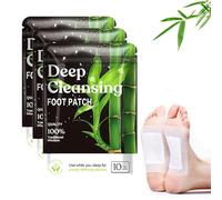 QALPOM 30 Pezzi Cerotti Detox Piedi Naturali con Zenzero e Artemisia, Patch Piedi per Elimina Tossine e Deep Cleaning, Migliora la Qualità del Sonno, Allevia Stress, Stanchezza e Piedi Gonfi