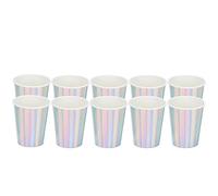 Qalvona 20 Bicchieri di Carta Compostabili, Tazze per Bevande Riciclabili, 8,3x7,3 cm, Multicolore - Eleganti e Brillanti, Ideali per Feste, Caffè e Tè (Argento)