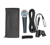 Qalvona Microfono Dynamic Cardioid Manuale, Alluminio, Connessione XLR 3 Pin, per Karaoke, Voce e Performance Sceniche - Alta Sensibilità, Design Robusto, Compatibilità Universale