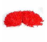 Qalvona Pompom Cheerleader, Accessorio Sportivo Costume, Viola, 2 Pezzi - Materiale Resistente ed Elastico, Perfetto per Squadre di Giovani e Eventi Sportivi (Rossa)