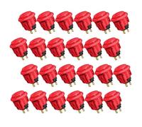 QANBA D-lite - Pulsanti arcade originali a scatto per joystick arcade per macchine arcade fai da te, interruttore a pulsante da 24 mm (confezione da 24 mm, rosso (EL06), 24 pezzi)