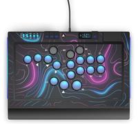 qanba Sapphire - Arcade Stick Senza Leva per PS5, PS4, PC - Licenza Ufficiale PlayStation - Pro Fight Stick, 18 Pulsanti Personalizzabili, Touchpad e Poggiapolsi Ergonomico