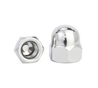 QANCEN 10 Pezzi M4 Dadi Ciechi a Calotta in Acciaio Inox A2 V2A, Dado Esagonale Forma Alta DIN 1587, Dadi Coprenti per Bulloni, Viti, Barre Filettate
