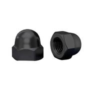 QANCEN 10 Pezzi M5 Dadi Ciechi a Calotta in Acciaio Inox A2 V2A, Dado Esagonale Forma Alta DIN 1587, Nero Dadi Coprenti per Bulloni, Viti,Barre Filettate