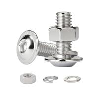 QANCEN 10 Pezzi Viti a Testa Piatta con Esagono Incassato M5x25mm, Set di Bulloni a Macchina con Dadi Esagonali e Rondelle Elastiche, in Acciaio Inossidabile A2 V2A, Filettatura Completa