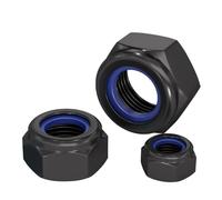 QANCEN 20 Piezas Dadi Esagonali M5 in Acciaio Inox A2 V2A,Autobloccanti DIN985 con Inserto in Nylon,Nero Dadi di Sicurezza per Viti,Bulloni e Barre Filettate