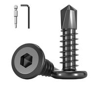 QANCEN 40 Pezzi Viti Autoperforanti per Metallo 6.3x19mm, Viti Autofilettanti Inox 410,Nero Testa Piatta Esagonale per Fissaggio su Metallo e Legno