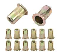 QANCEN 50 dadi rivettati M5, dadi filettati a testa piatta in acciaio al carbonio zincati, kit per lamiere di metallo, automobili, mobili, elettrici, decorativi