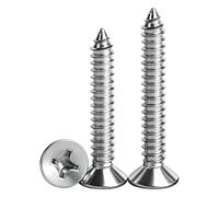 QANCEN 50 Viti Autofilettanti per Legno Svasata Croce M4x10mm,Acciaio inossidabile Viti per Piastre Metalliche per Plastica,Legno,Metalli