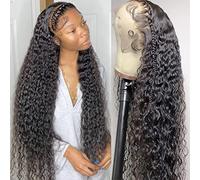 Qangelabeauty Parrucca frontale in pizzo con onda profonda da 30 pollici parrucche ricci 13x4 per donne nere pre pizzicate con capelli naturali per bambini densità 180 parrucca frontale in pizzo