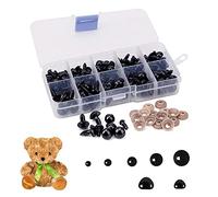 Qanye 135 Pezzi Occhi e Nasi di Sicurezza in Plastica, Occhi di Orsacchiotto, Occhi di Bambola, Include 100 Occhi di Sicurezza, 35 Nasi Sicurezza e 135 Rondelle, per Bambole Artigianali Fai da Te