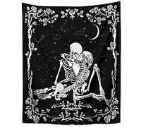 Qanye Arazzi da Parete in Bianco e Nero, Teschio Arazzo, Amanti Arazzo, Tarocchi Scheletro Arazzo, per la decorazione del dormitorio della camera da letto del soggiorno
