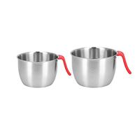 QANYEGN Ciotole per mescolare in acciaio inossidabile, contenitore per alimenti con manico, ciotola per sbattere le uova, per servire l'insalata, utensili da Cucinan ([Juego de 2 piezas]