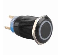 QANYEGN Interruttore a pulsante di bloccaggio 19 mm, pulsante di metallo interruttore a pulsante, pulsante a pressione del chiusura di blocco per camion per barche marine (rosso)