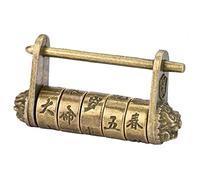 QANYEGN Lucchetto d'Epoca, Lucchetto a Combinazione in Stile Antico Cinese, Lucchetto in Lega di Zinco per Lettere e Password, per portagioie, cassettiera, Bronzo