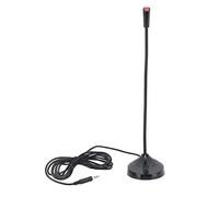 QANYEGN Microfono cablato a collo di cigno nero, microfono a collo di cigno da tavolo con ripresa a 360 gradi, microfono portatile per la registrazione di conferenze karaoke (3.5mm)