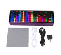 QANYEGN Music Spectrum Display, RGB Colorful Music Spectrum Display, 384 LED 1624 Segment Rhythm Light Level Voice Sensor Pickup Analyzer with Clock 20 Dynamic 7 Color