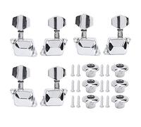 QANYEGN PEG SEMI CHIUSA CHIURANTE PEGS, tasti di accordatura delle manopole per teste della macchina, tasti di accordatura della corda per chitarra per chitarra acustica o elettric (Argento)