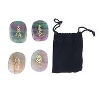 QANYEGN Pietre di Bilanciamento Reiki da 4 Pezzi, Pietre Chakra Incise, Pietre Chakra Lucidate delle Dimensioni di Un Palmo Per La Meditazione, Aiuto Per Lo Yoga