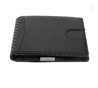 QANYEGN Portafoglio maschile, portafoglio di slot del supporto per carta di credito, portafoglio minimalista bifold in pelle per la conservazione dei biglietti da visita (Nero)