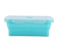 QANYEGN Portapranzo portatile in silicone di 4 dimensioni, contenitore per alimenti in silicone, contenitore per alimenti pieghevole adatto al microonde per campeggio e viaggi (800ML)