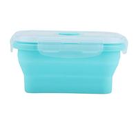 QANYEGN Portapranzo portatile in silicone di 4 dimensioni, contenitore per alimenti in silicone, contenitore per alimenti pieghevole adatto al microonde per campeggio e viaggi (500ML)