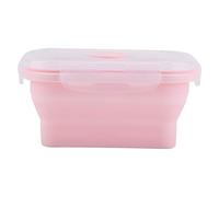 QANYEGN Portapranzo portatile in silicone di 4 dimensioni, contenitore per alimenti in silicone, contenitore per alimenti pieghevole adatto al microonde per campeggio e viaggi (500ML)