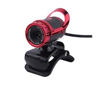 QANYEGN Webcam con Clip, Supporto Girevole a 360° E Microfono Integrato, Fotocamera USB per Computer per Molti Tipi di Computer(Rosso)