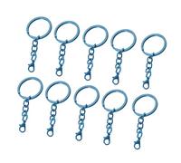 Qaonsciug 10 pezzi anelli colorati porta anelli con catene portachiavi colorati fatti a mano accessori pendenti gioielli forniture ufficio portachiavi