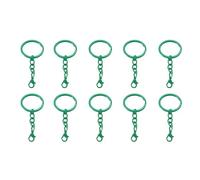 Qaonsciug 10 pezzi anelli colorati porta anelli con catene portachiavi colorati fatti a mano accessori pendenti gioielli forniture ufficio portachiavi