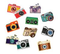 Qaonsciug 11 pz Cartoon Camera Iron On Patch Abbigliamento Riparazione Colorato Ricamo Per La Decorazione Della Borsa Macchina Fotografica Del Fumetto Ricamato Ferro Su