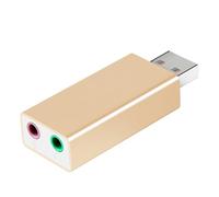 Qaonsciug Adattatore audio USB con due porte per cuffie microfono scheda audio per giochi e uffici esterni esterni